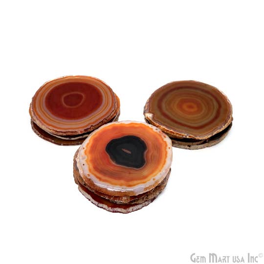 GemMartUSA - Wholesale Coasters - Natural Agate Coaster, Drinkware Set, Rough Rock Coaster5