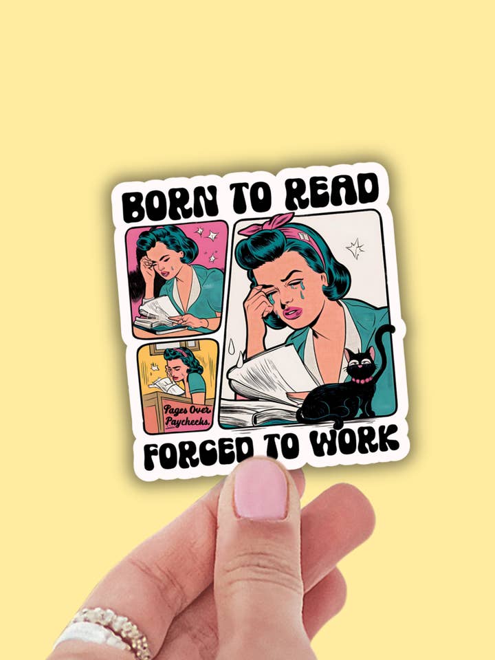 Born to read funny bookish vinyl sticker,funny stickers for wholesale by Lalatina Shop