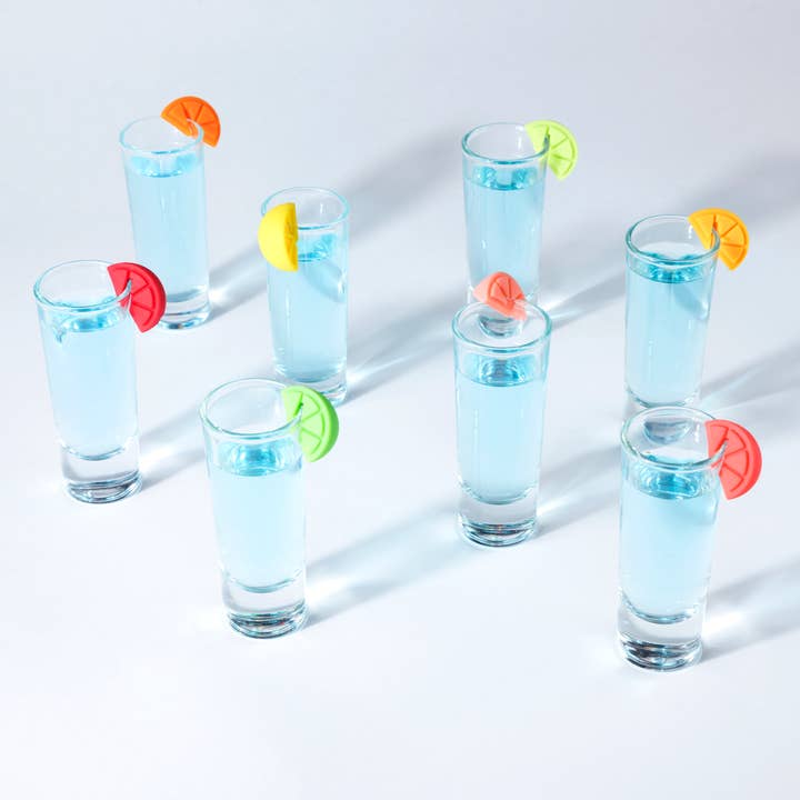 TRUE - Wholesale Wine/Cocktail Glass Markers - TrueZoo Citrus Charms Silicone Glass Markers - Set of 8