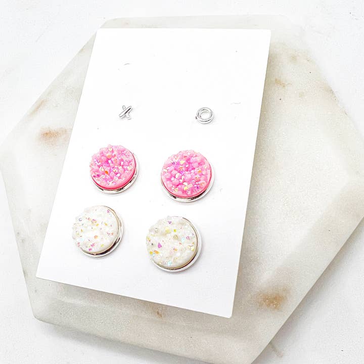 Baubles by B - Wholesale Jewelry Set - XO Sweetheart Stud Earring Druzy Trio Valentines Day5