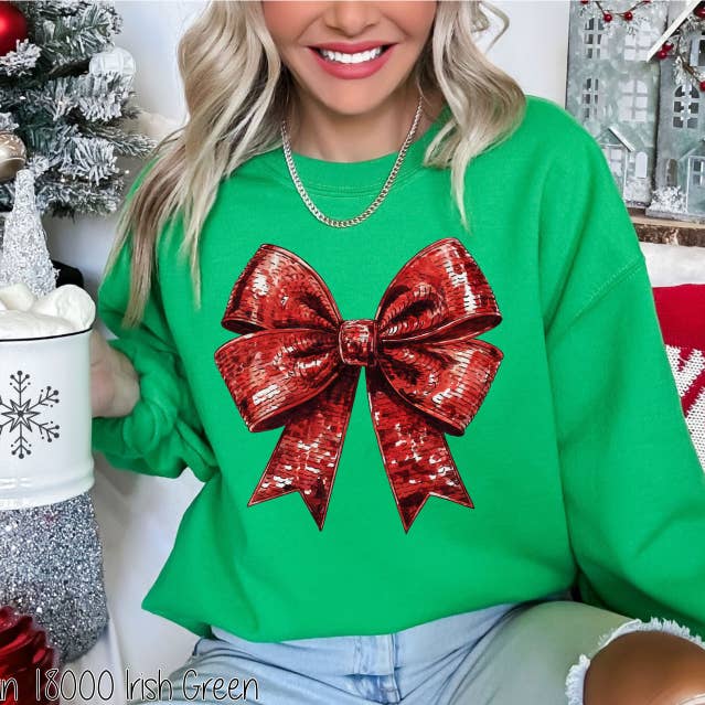 Bama Screens - Wholesale Sublimation Transfer - Red Faux Bling Coquette Bow #BS74521