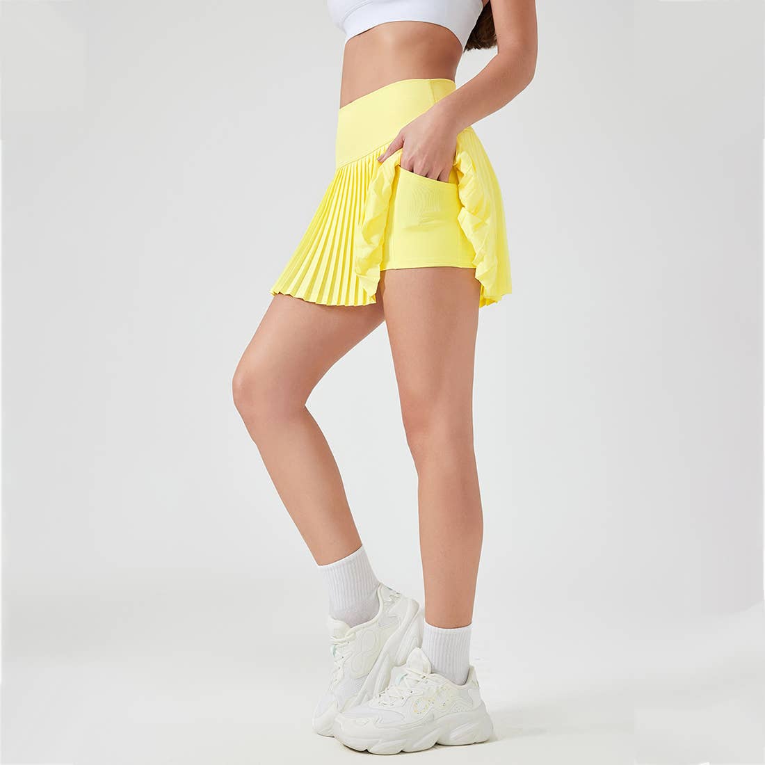 Sodalemon - Wholesale Athletic Skirt - Women's - Cool Feeling Tennis Skirt Double Layer Pocket Sport Skirt9