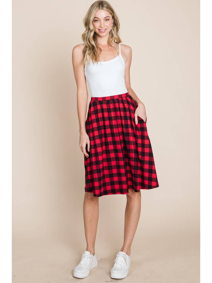 BOMBOM - Vendita all'ingrosso Gonna - Donna - GONNA MIDI A SCACCHI SA1031-CK