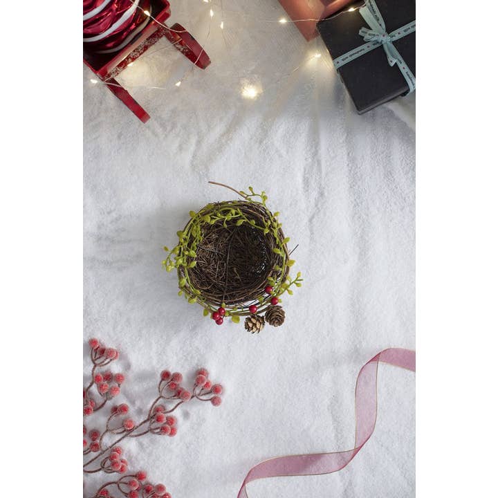A&B Home Group Inc. - Wholesale Ornament - D4.5" Bird Nest - Brown/Green3