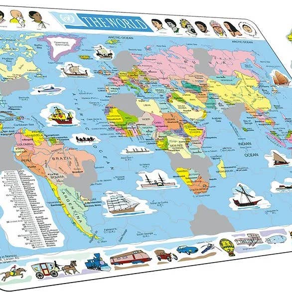 Springbok Puzzle - Vente Puzzle – enfant - Puzzle éducatif pour enfants de 107 pièces World Political1