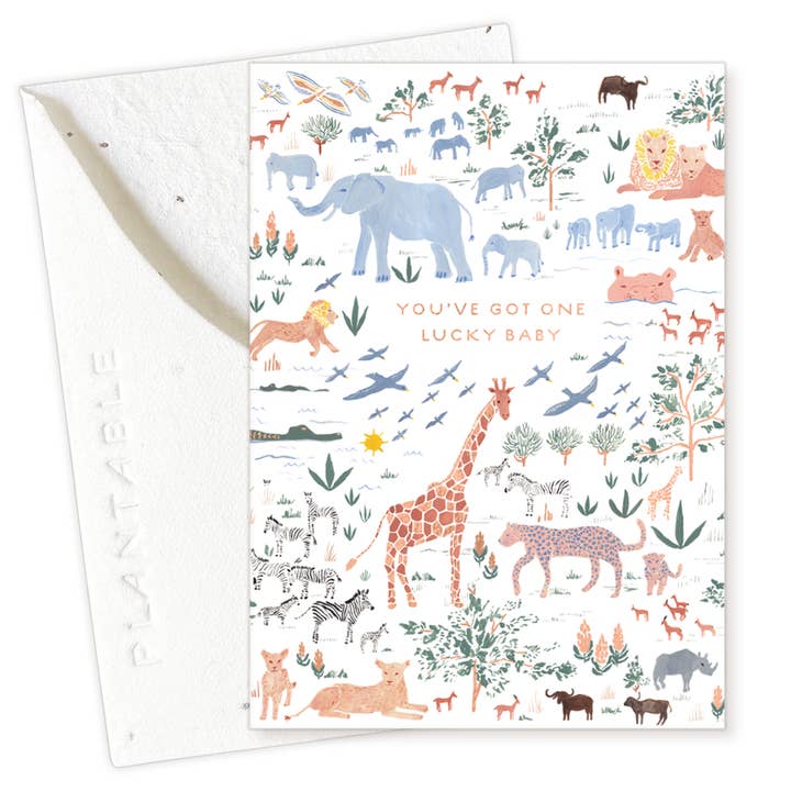 Seedlings – Großhandel Babykarte – Glücklicher Baby-Spross - Mini-Babygrußkarte (2,5" x 3,5")2