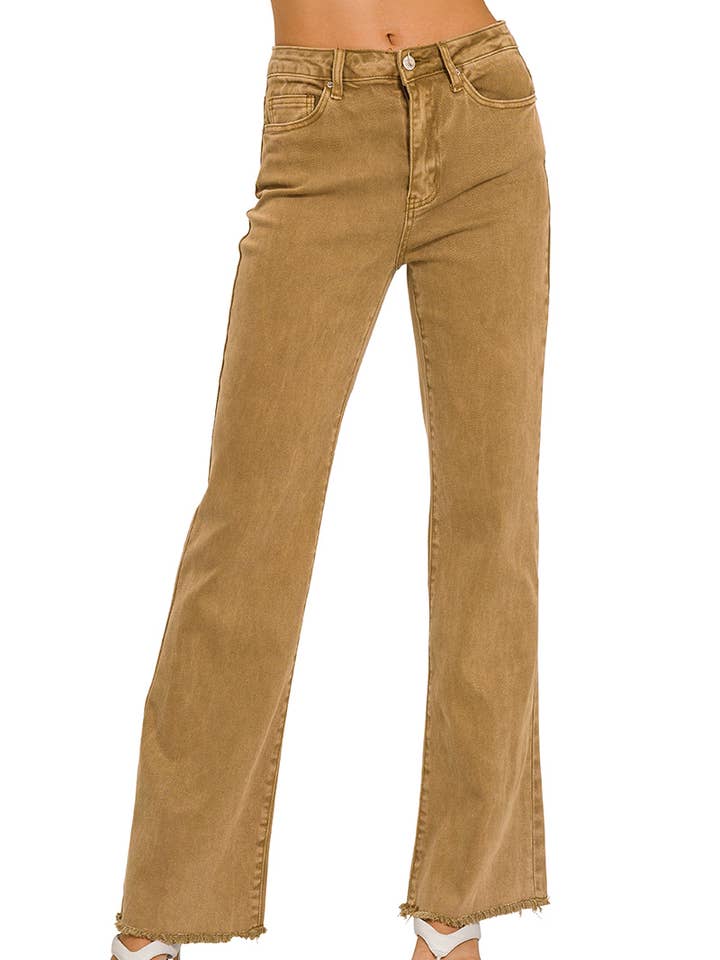 ",.._ Pantalones Vaqueros de Color con Bajo Deshilachado y Lavado Ácido para venta al por mayor de 42POPS