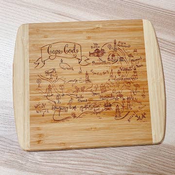 Cape Cod MA Map Bamboo Board (Small) for wholesale by Gooseberry Designs