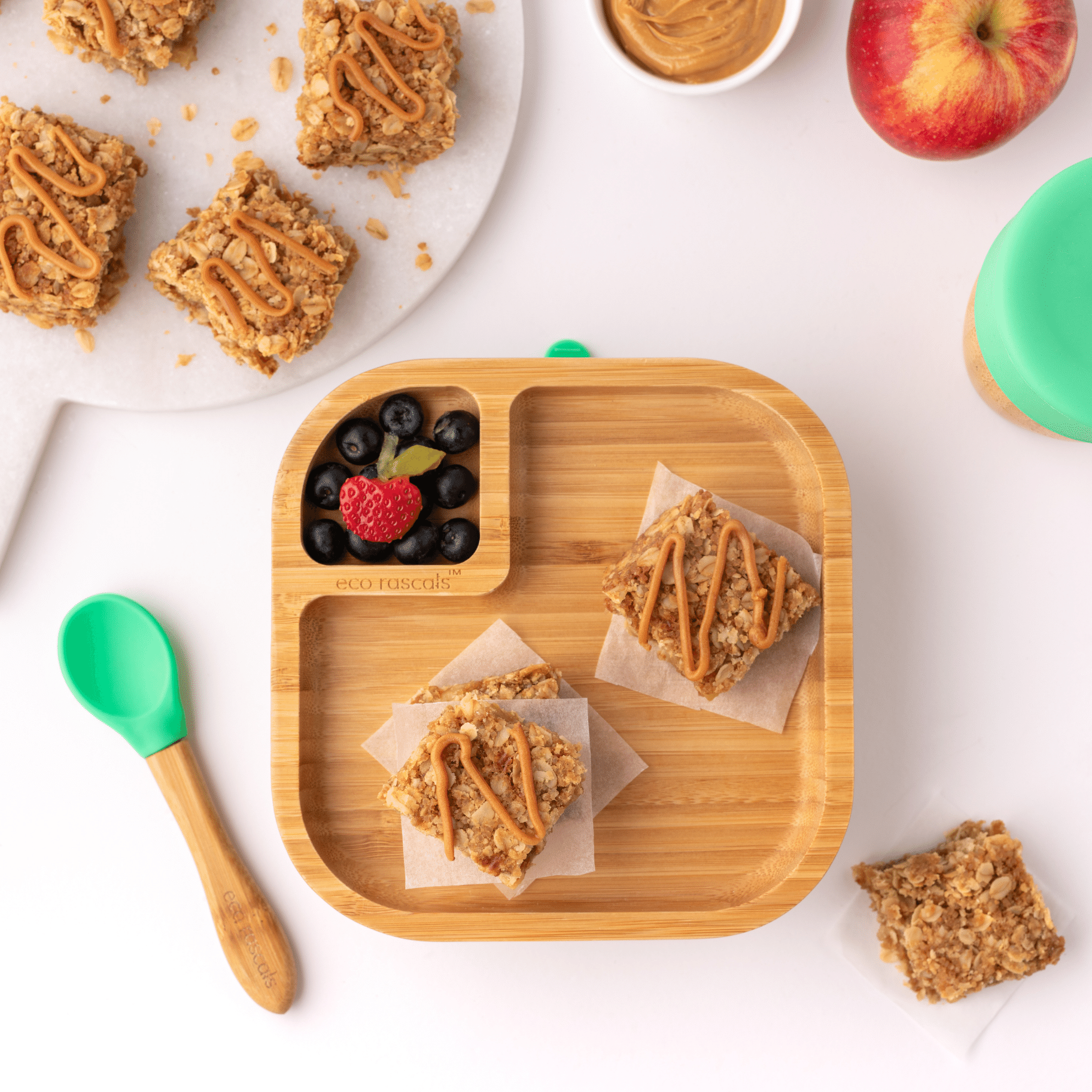 eco rascals - Wholesale Dinner Plate - Kids & Baby - Square Snack and Baby Bamboo Plate with Super Suction3