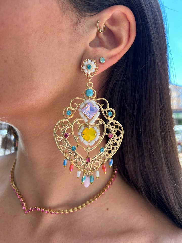 Baroque Heart Earrings for wholesale by DITTA Alessandra Avallone