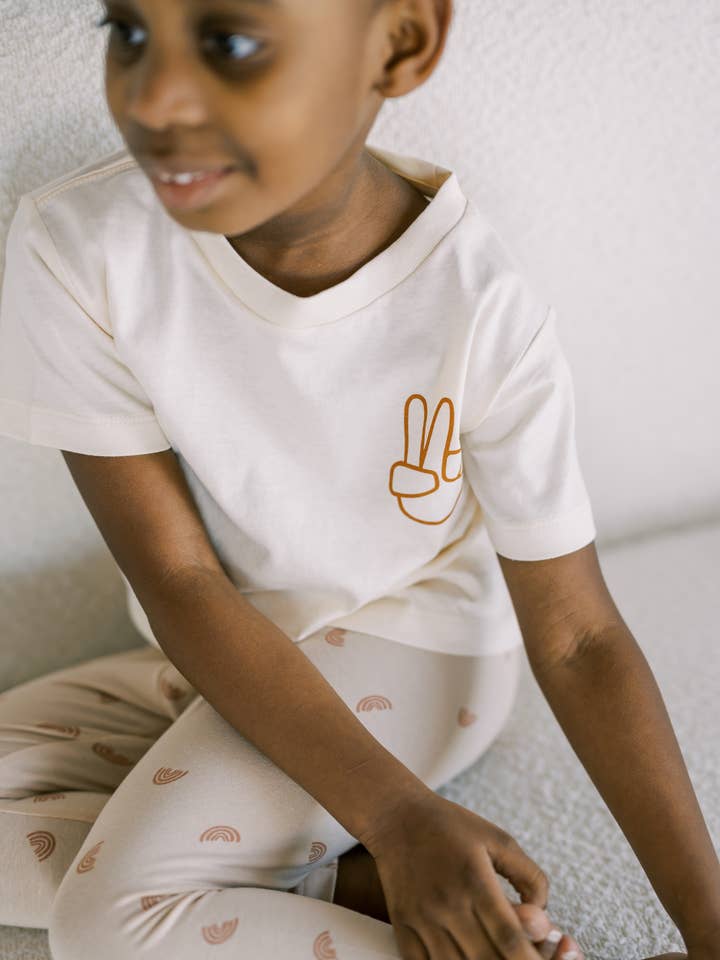 t-shirt de paz para crianças - t-shirt gráfica - roupa de bebé - rapazes por atacado de Polished Prints