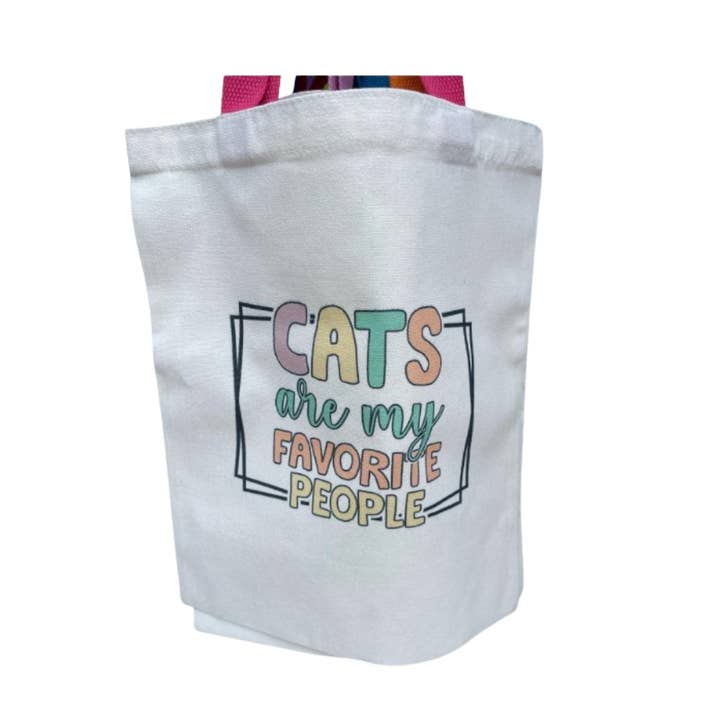 Cats Are My Favorite People Canvas Tote Bag - 14x13 Inches | Perfect for Cat Lovers for wholesale by Dirt Poor Designs