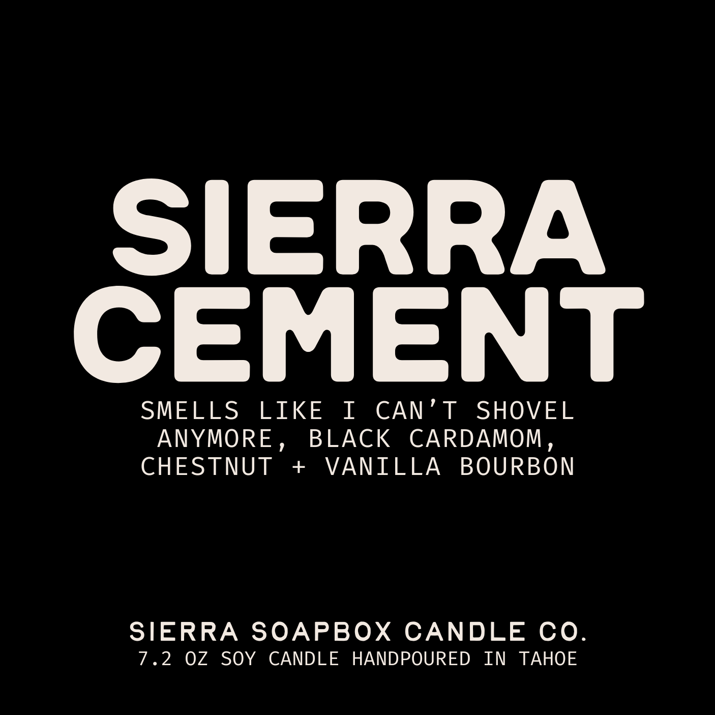 Sierra Soapbox Candle Co. - Wholesale Jar/Filled Candle - Sierra Cement [Cardamom + Vanilla Bourbon] 0