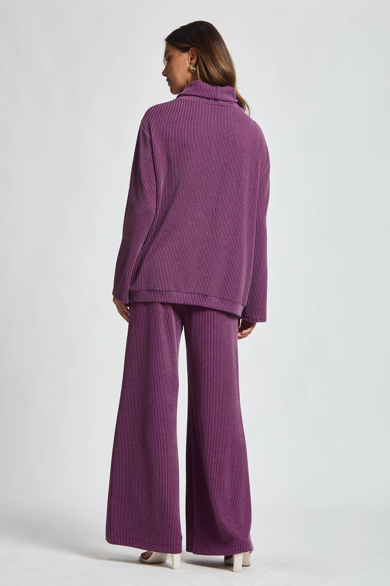 Dear Scarlett – Conjuntos Casual - Mulher por atacado – Conjunto de 2 Peças com Gola Alta Canelada TRVSET-LAVISH4