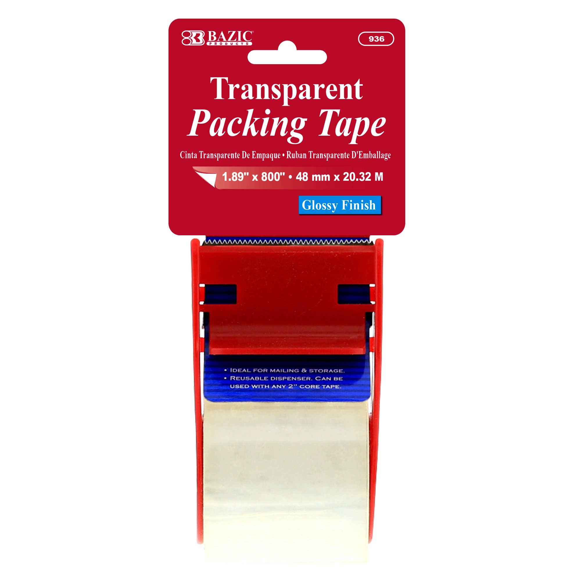 Luna Office Supply -  Everyday Essential - Wholesale Tape - 1.88" X 800" Clear Packing Tape with Dispenser2