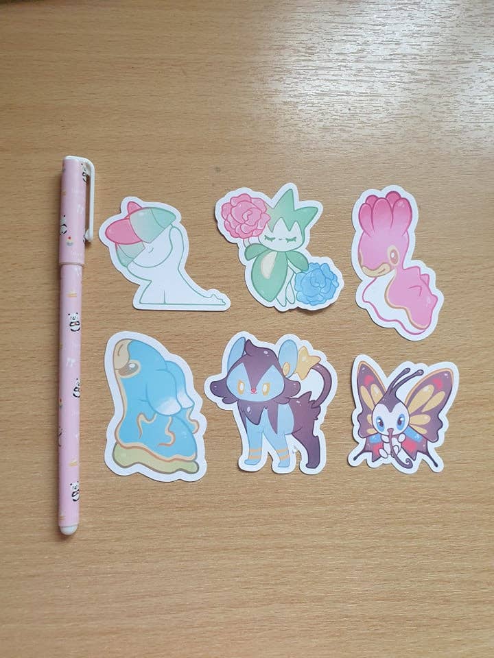 Pokemon Stickers - Digital Illustration for wholesale by Ellesdoodlebox