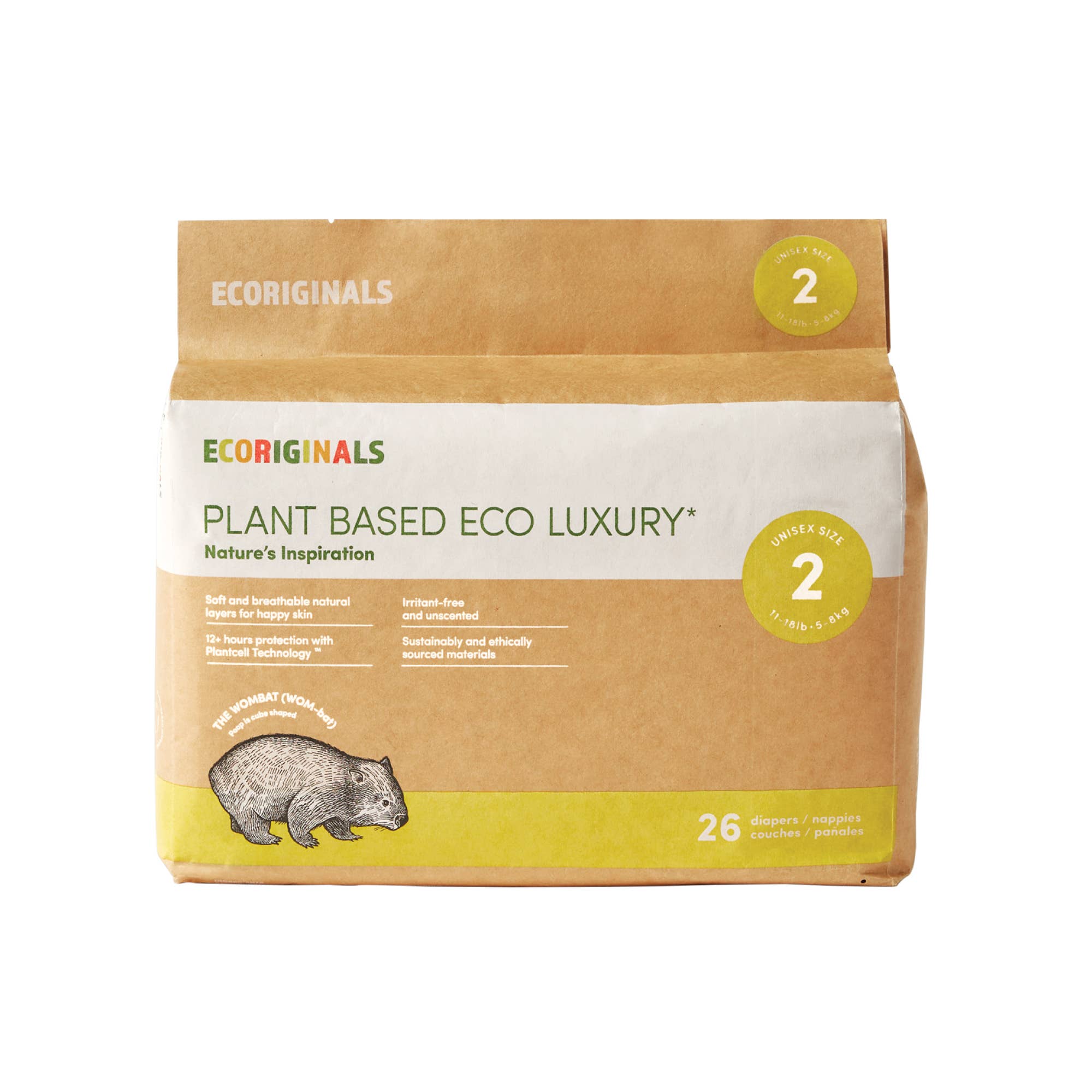 Ecoriginals US - Wholesale Diaper (Non-Cloth) - Baby - Plant based USA Cotton Eco Diaper Size 2 Infant 11-18lb1