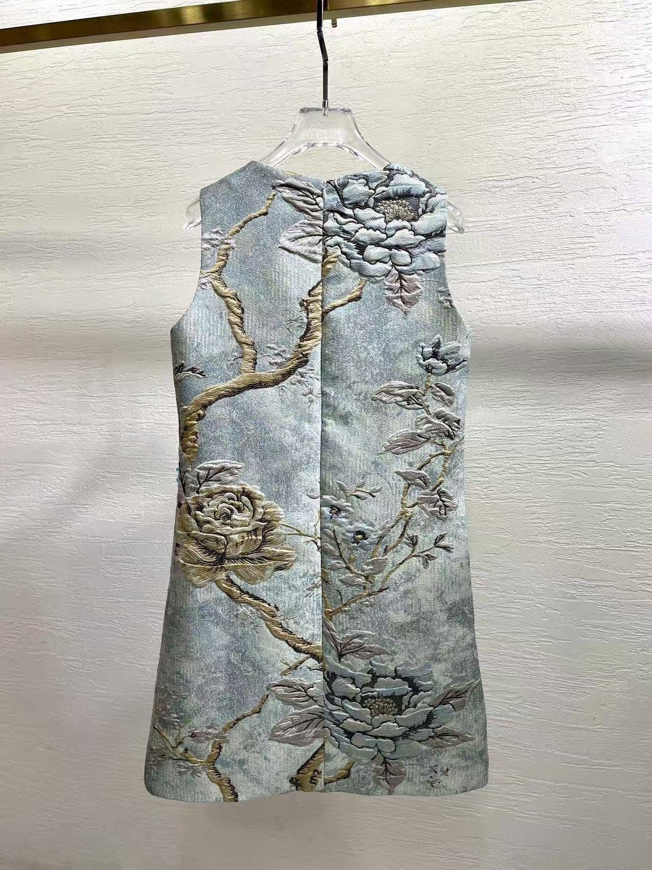 Productseeker - Wholesale Dress - Women's - DR940Y Summer Round Neck Hand-Beaded Floral Vest Dress15