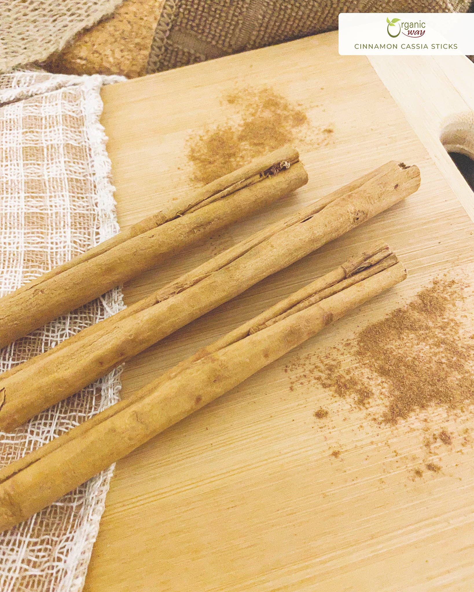 Organic Way LLC - Wholesale Herbs - Premium Cinnamon Cassia Sticks (Cinnamomum cassia) - Adds Flavour & Aroma |  Kosher Certified | Vegan | Raw, Non GMO & Gluten Free | USDA Certified | Origin - India5