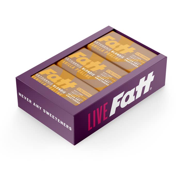 Fatt Vanilla Praline Blondie (18 x 40g) for wholesale by Fatt