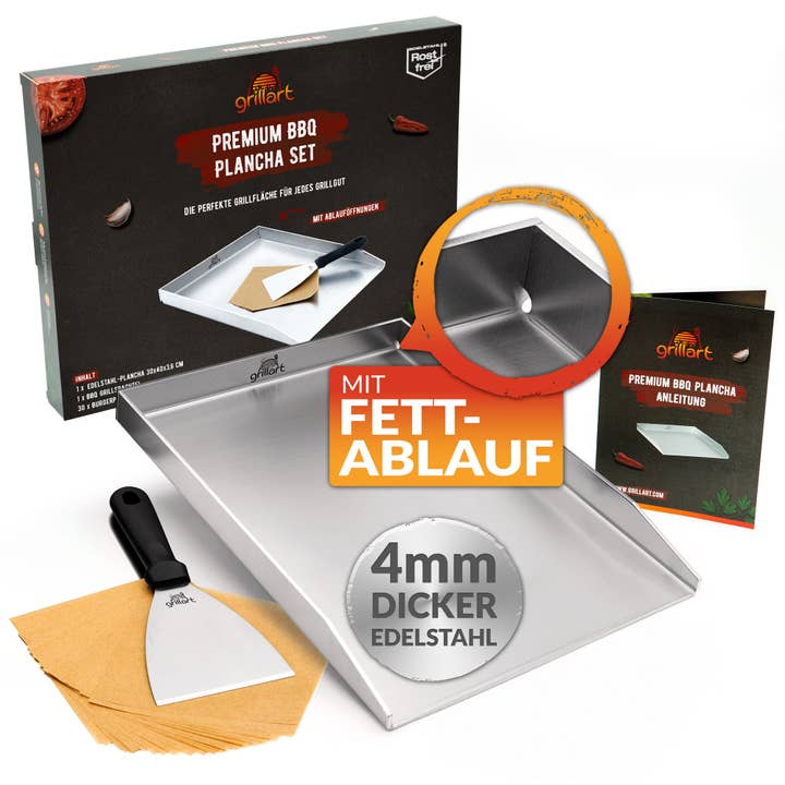 grillart® - Wholesale Grill Pan/Griddle - Premium plancha grill plate made of high-quality stainless steel