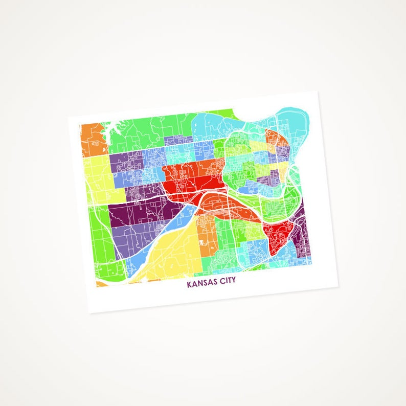 Juanita's Adventures - Wholesale Art Print - Juanitas Kansas City Kansas Map Print0