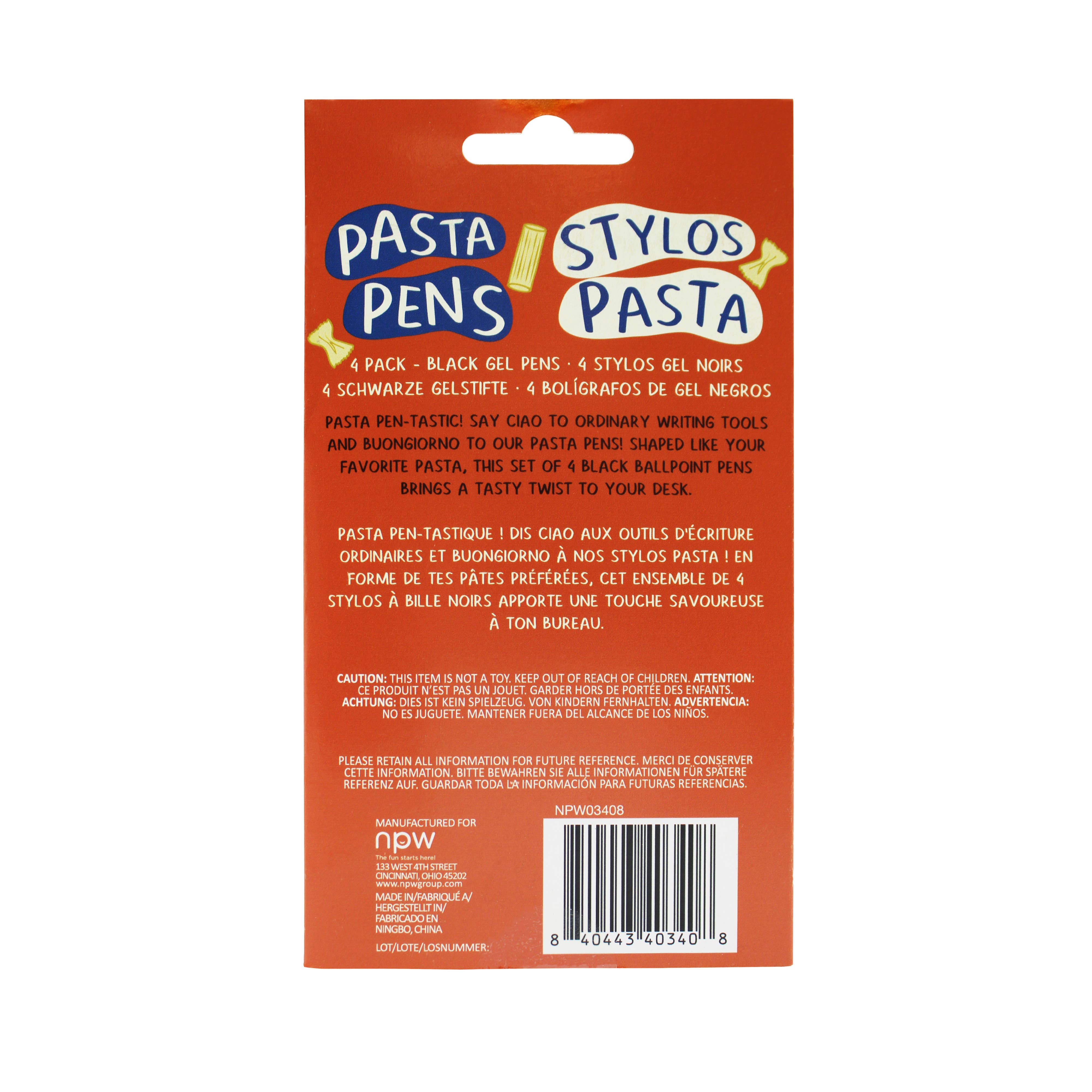 NPW - Vente Stylos - Set de 4 stylos en forme de pâtes2