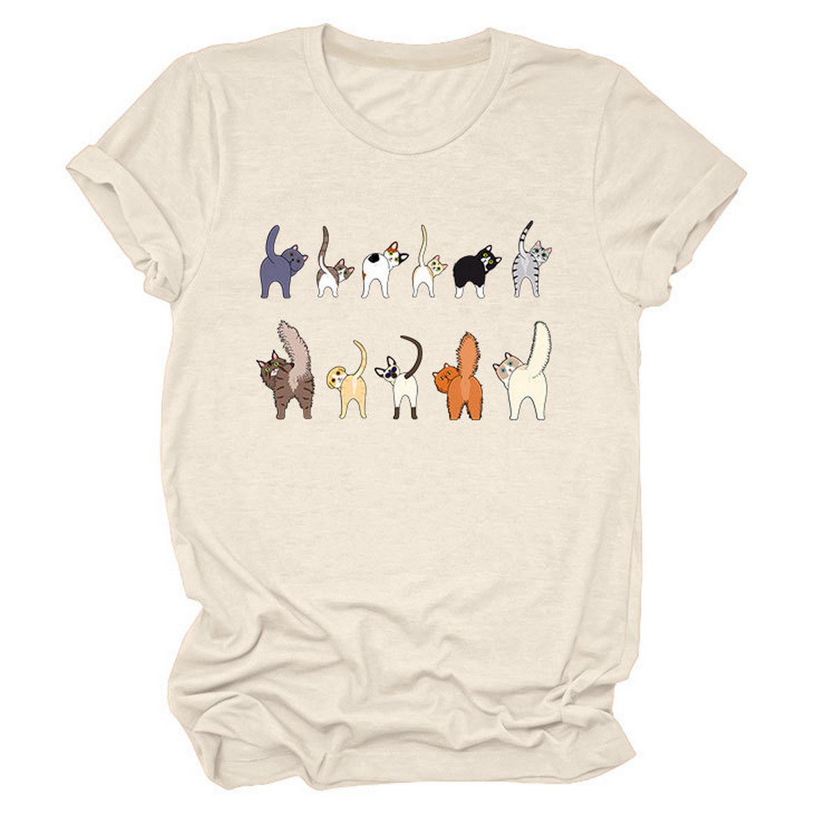 ACCITY - Wholesale T-Shirt (Graphic) - Unisex - Cute Cat Graphic Tee – 11 Cats Turn Around_CWTTS14950