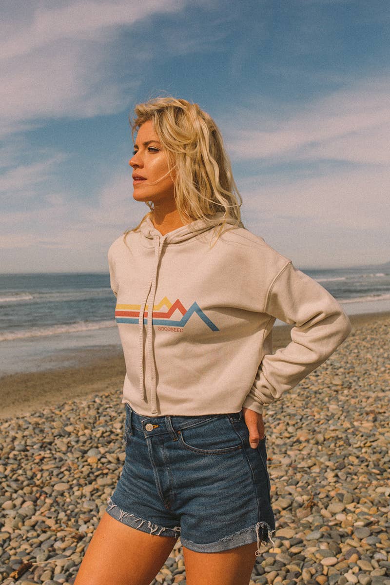 Goodseed Clothing - Wholesale Hoodie - Women's - Tri Peaks Crop Hoodie Dust3