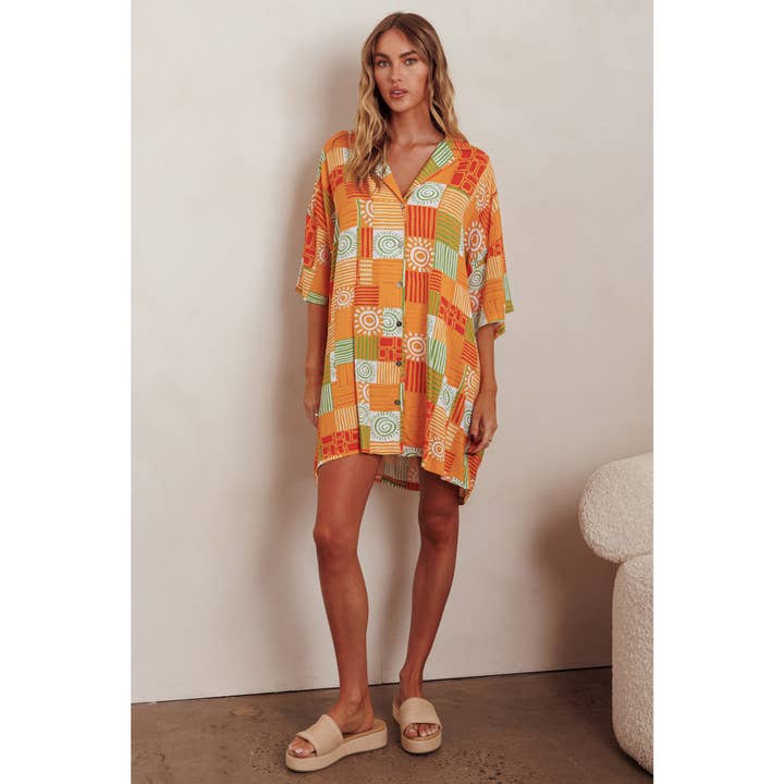 TROPICAL VIBE OVERSIZED DRESS / SR1269J02 for wholesale by One and Only Collective
