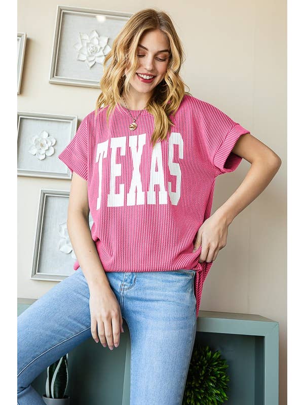 HEIMISH - Wholesale Tunic - Women's - ET7523-12 SOLID RIBBED LETTERING TOP14