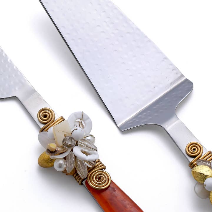 Tiramisu - Wholesale Serving Utensil - Embellished Cake Server Set2