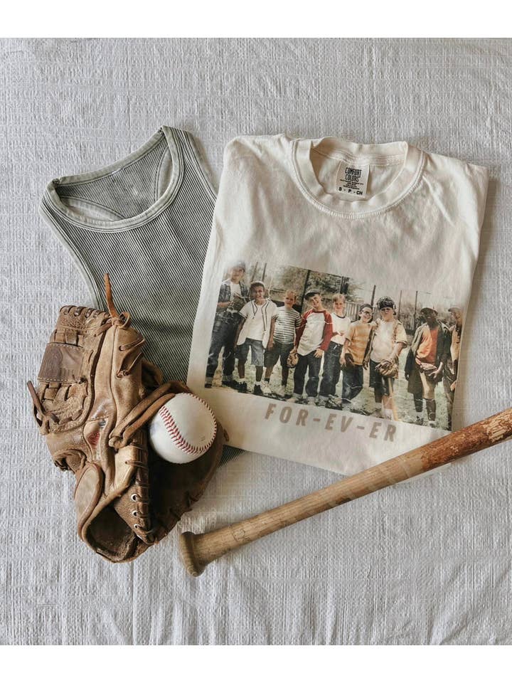 Whitney | Chaudoin Creations - Wholesale Screen Printed T-Shirt - Women's - Baseball Graphic Tee- Sandlot " Forever"