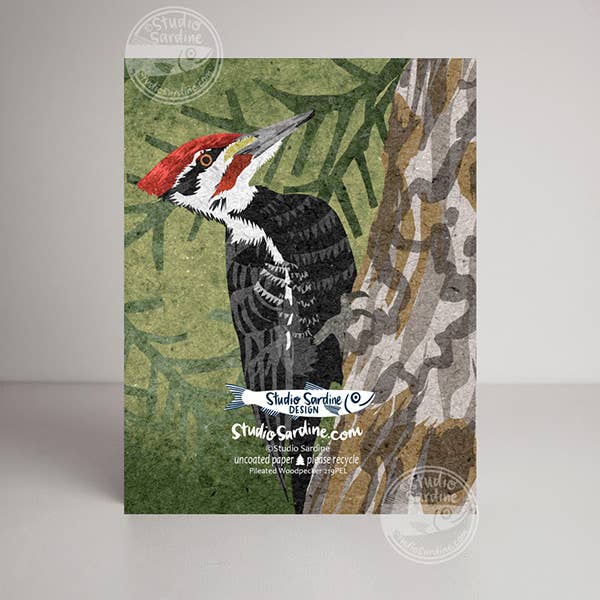 Studio Sardine - Wholesale Everyday Greeting Card - Pileated Woodpecker A2 Size Notecards, Blank Greeting Cards2