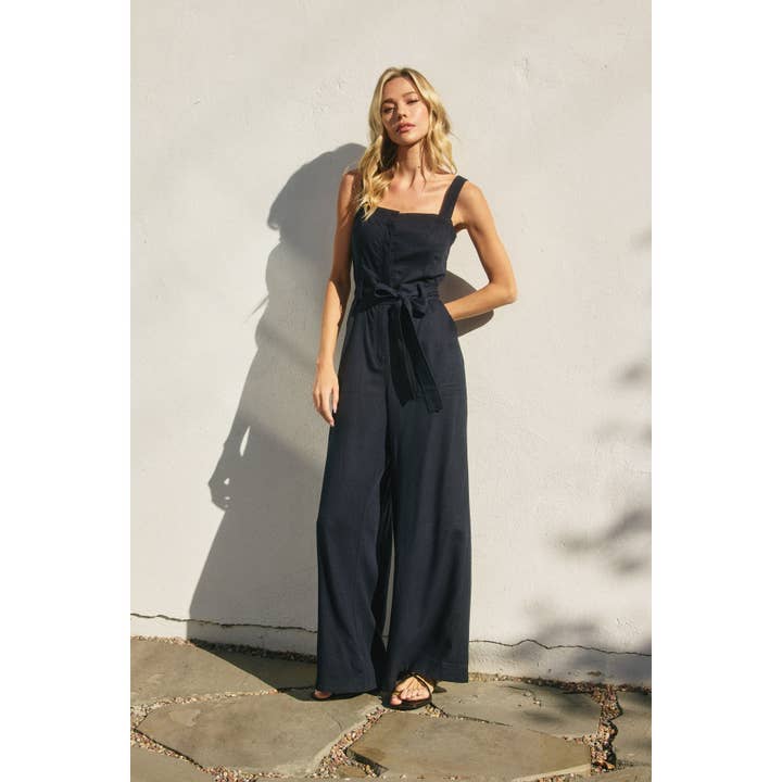 Dress Forum - Wholesale Jumpsuit - Women's - Heaven Sent Straight Neck Wide Leg Jumpsuit