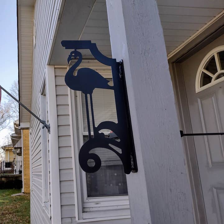 Manees Metalwork & Design - Wholesale Outdoor Ornament/Decor - 19x9" Flamingo Art Decoration for Porch Post / Mailbox Post5