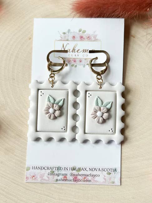 Sweet Floral Postage for wholesale by Nahema Clay Co.