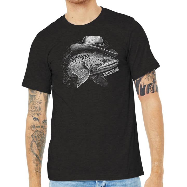 Blue Peak Creative - Wholesale Screen Printed T-Shirt - Men's - Trout-law - Unisex Soft Blend Tee