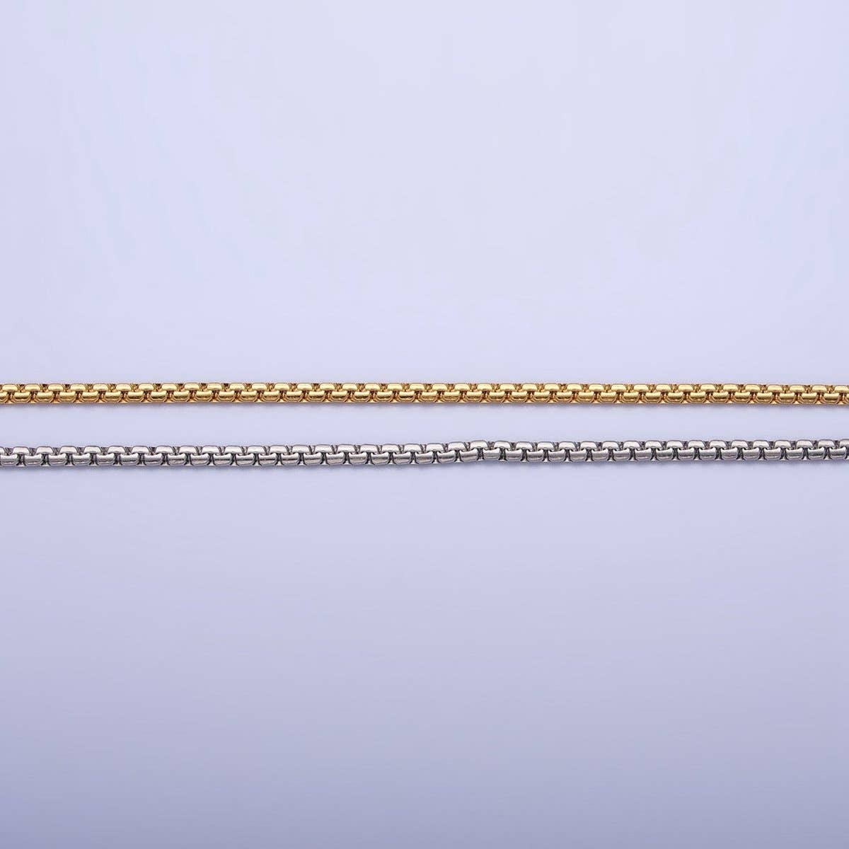 Aim Eternal - Wholesale Link & Chain Necklace - Stainless Steel Box Boston Chain Necklace 2mm Thick Gold Box Chain 17.7 inches, 19.6 inches for Jewelry Making | WA-1700 WA-1705 Clearance Pricing3