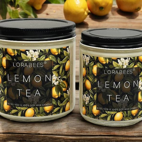 Lorabees - Wholesale Jar/Filled Candle - Summer Sippin' Fragrance Collection (Lemon Tea)