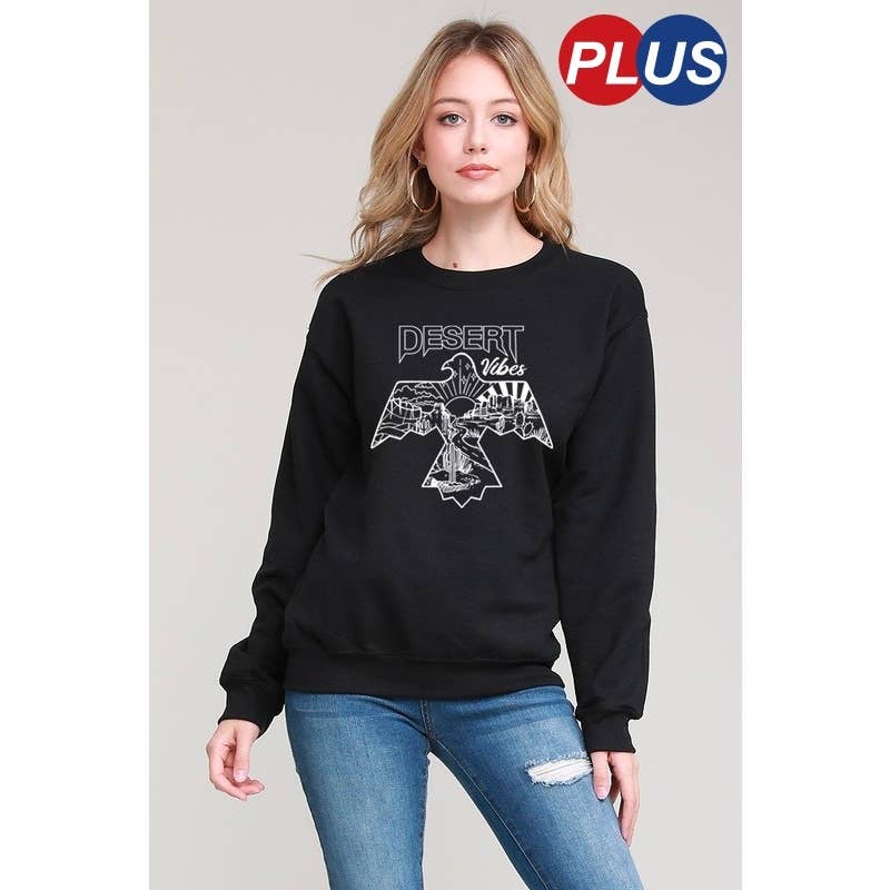 Clothing of America - Wholesale Graphic Sweatshirt - Women's - DESERT VIBES EAGLE GRAPHIC SWEATSHIRT0
