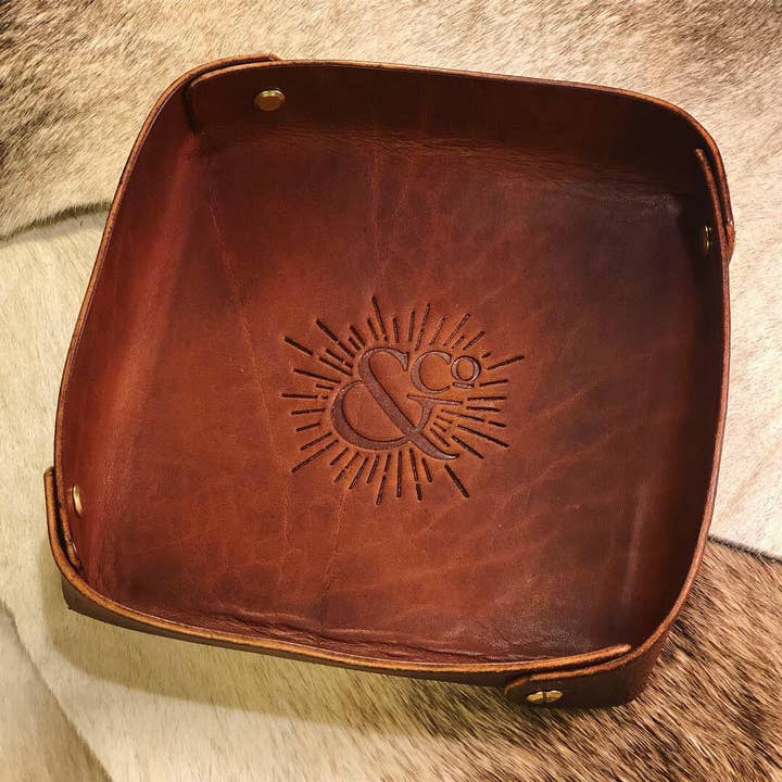The Fielding Catch Tray for wholesale by Ampersand Leather Co.