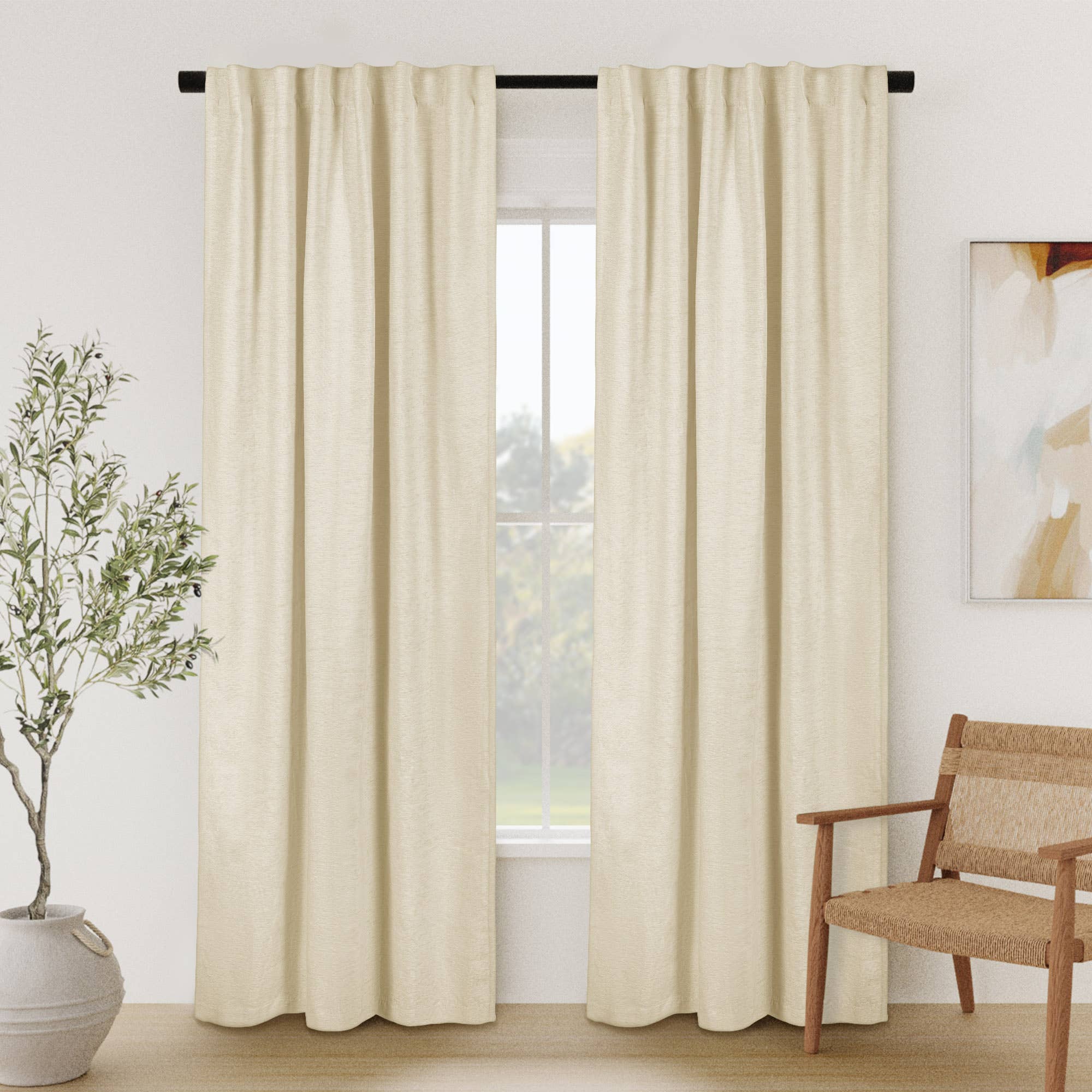 Awesome Home - Wholesale Curtain - Chenille Room Darkening Back Tab Curtain, 1 Panel, 52"x96"35