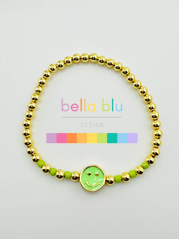 Athena lime green and gold filled bracelet for wholesale by Bella Blu Designs