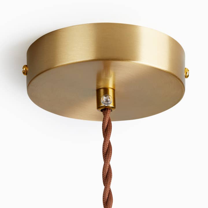 Alijie Design - Wholesale Chandelier/Hanging Light - Vintage Scalloped Brass and Walnut Pendant Light