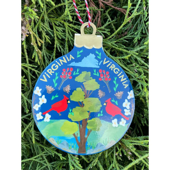 Virginia Ball Ornament for wholesale by Sweetgum Studio
