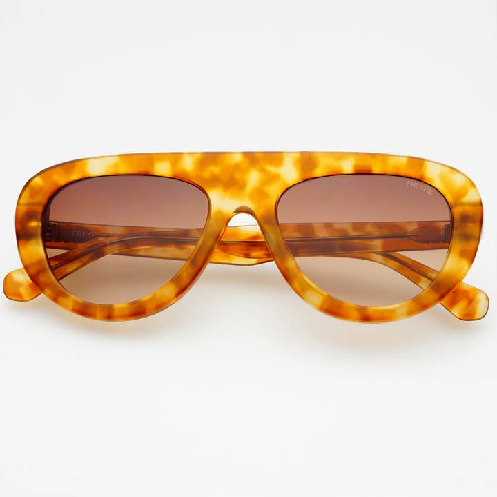 Honey Tortoise Jetsetter Acetate Womens Aviator Sunglasses for wholesale on Faire