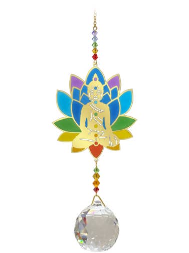 Crystal Wonders Buddha - Regnbue for engroshandel hos Wild Things Gifts Ltd