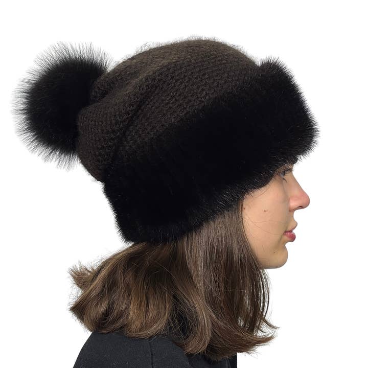 Kvinders minkpels hat vinterpels hat ægte rævepels hatte kasketter for engroshandel hos FurStyleUa