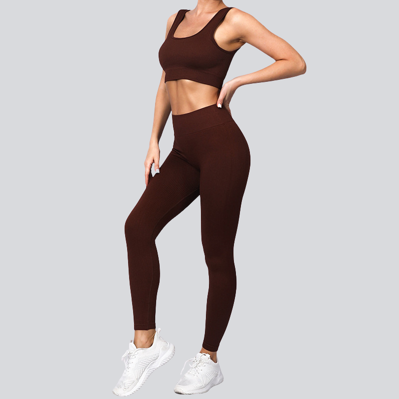 WONDERXFANS - Wholesale Activewear Set - Women's - Seamless yoga leggings and tank top two-piece set5
